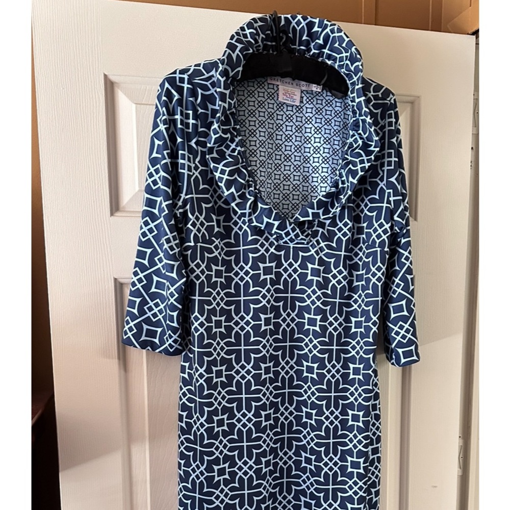 Gretchen Scott ruffle v- neck. Size is LARGE,similar listing for comparison.
